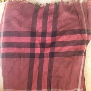Burberry silk pink and black scarf